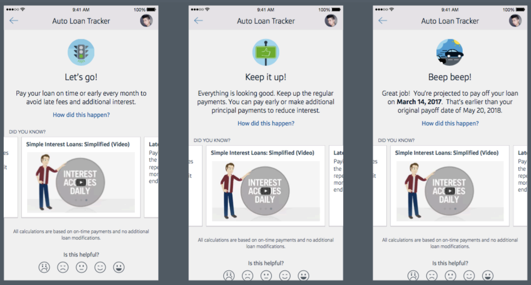 Mobile notifications — Let's go, Keep it up, Beep beep