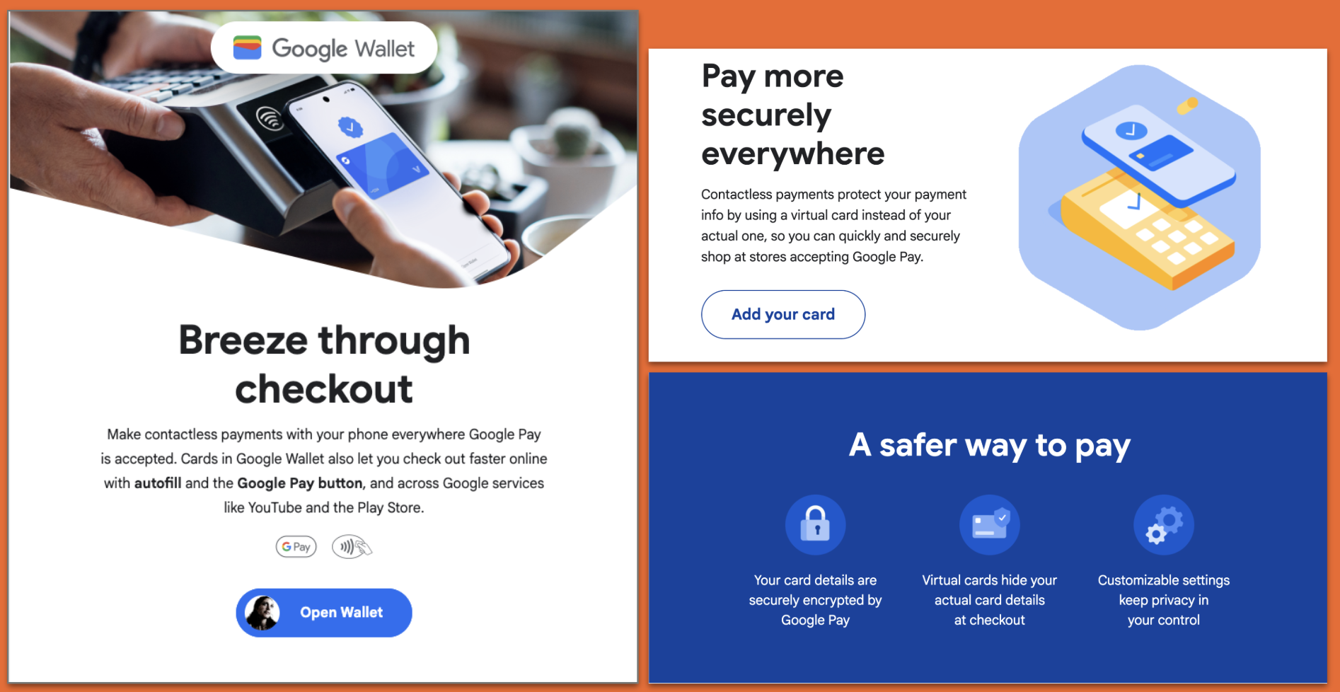 Breeze through checkout — a safer way to pay